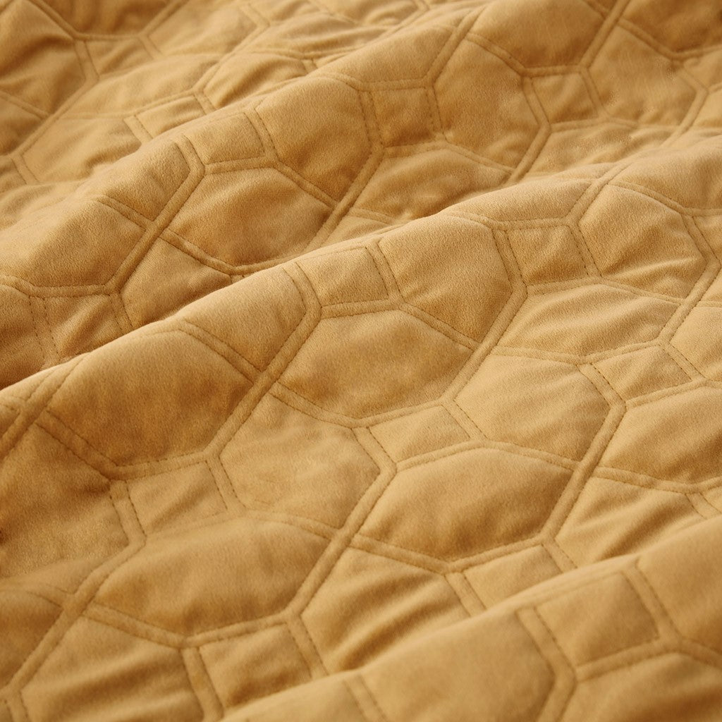 Harper Velvet 3 Piece Coverlet Set - Mustard