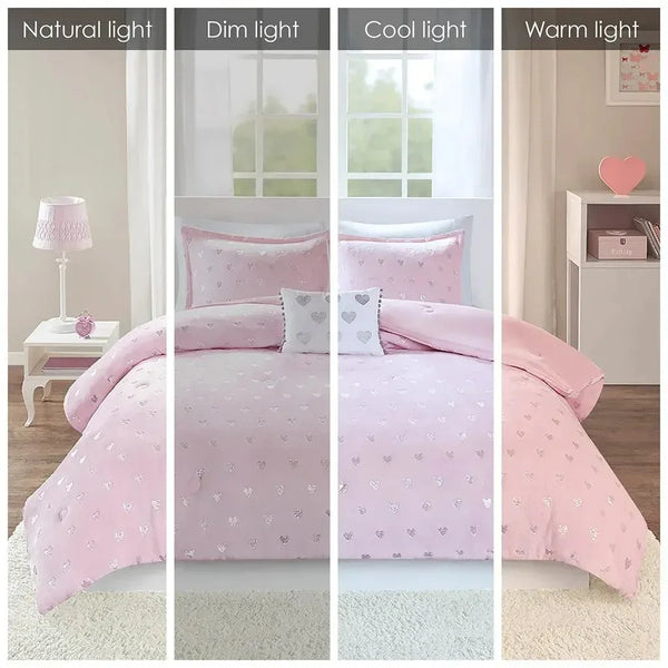Rosalie Metallic Printed Plush Comforter Set by Mi Zone - Gifts for You 'n Me