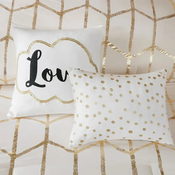 Raina Metallic Printed Comforter Set by Intelligent Design - Gifts for You 'n Me