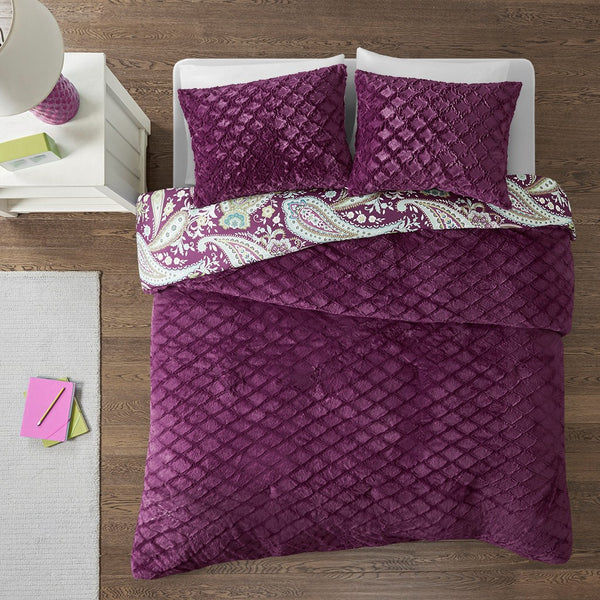 Melissa 2pcs. Reversible Purple Comforter Mini Set by Intelligent Design - Gifts for You 'n Me