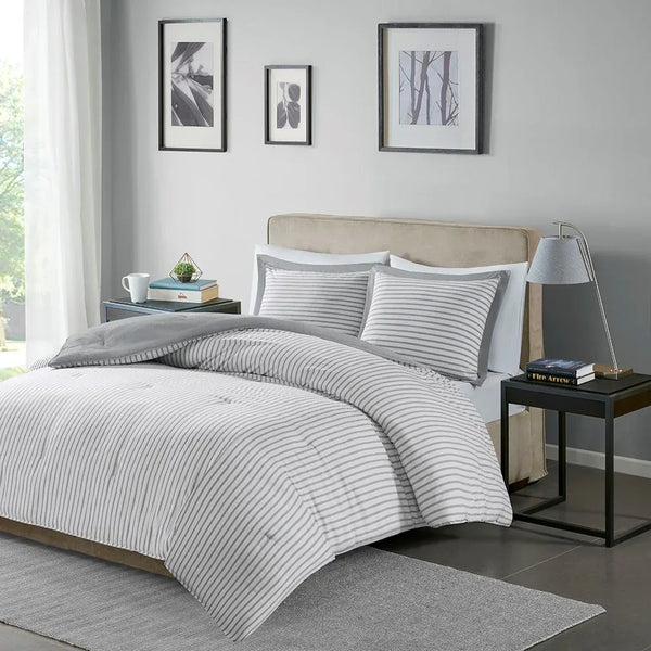 Hayden Reversible Yarn Dyed Down Alternative Comforter Set by Madison park Essentials - Gifts for You 'n Me