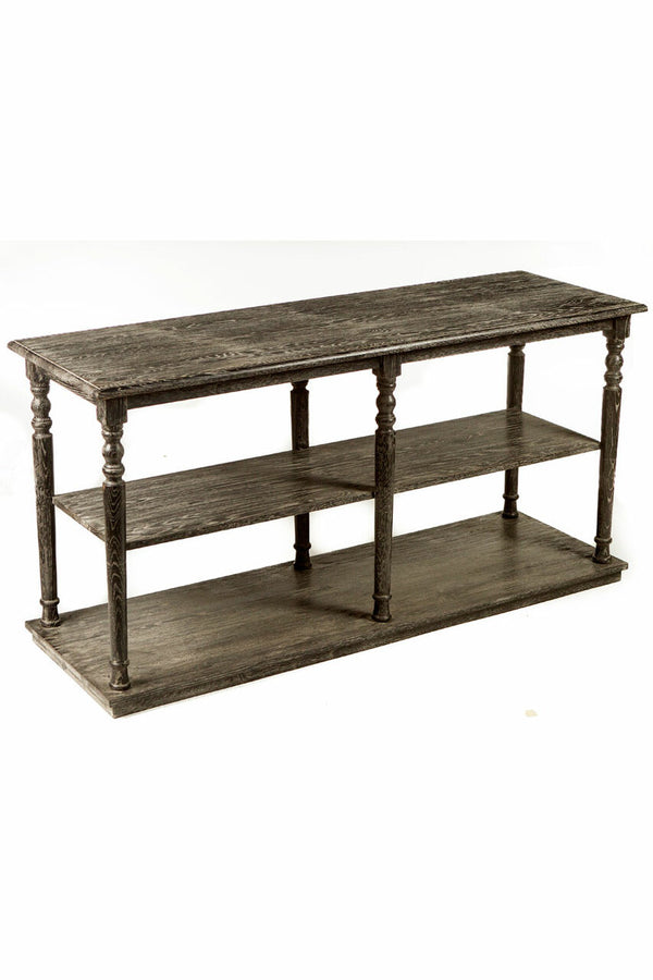 3-Tier Console Table in Ebony Black Finish