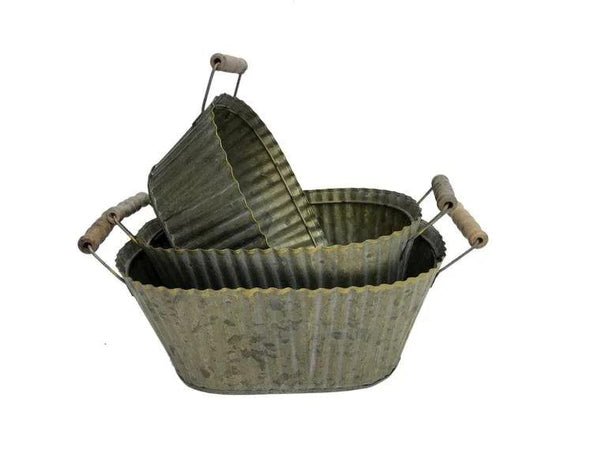 Set of 3 Fluted Oval Planters - Gifts for You 'n Me