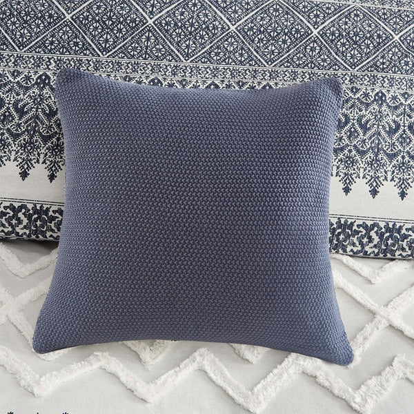 Mila 3 Piece Cotton Navy Comforter Set with Chenille Tufting by INK+IVY - Gifts for You 'n Me