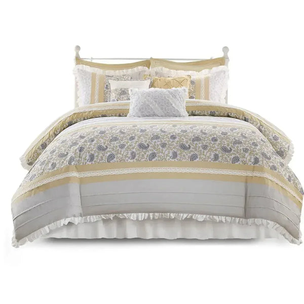 Dawn 9 Piece Cotton Percale Comforter Set by Madison Park - Gifts for You 'n Me