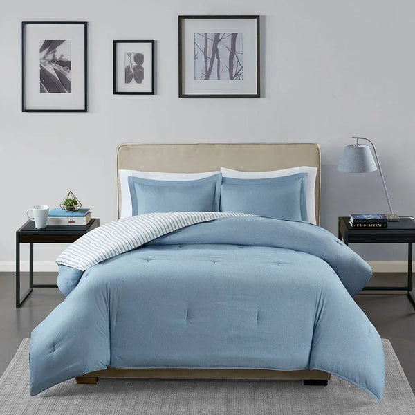Hayden Reversible Yarn Dyed Down Alternative Comforter Set by Madison park Essentials - Gifts for You 'n Me