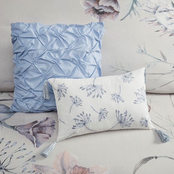 Cassandra 8 Piece Cotton Printed Comforter Set - Blue - Gifts for You 'n Me