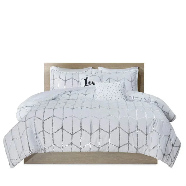 Raina Metallic Printed Comforter Set by Intelligent Design - Gifts for You 'n Me