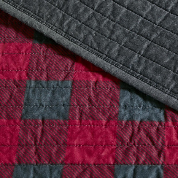 Check Oversized Quilt Mini Set - Red