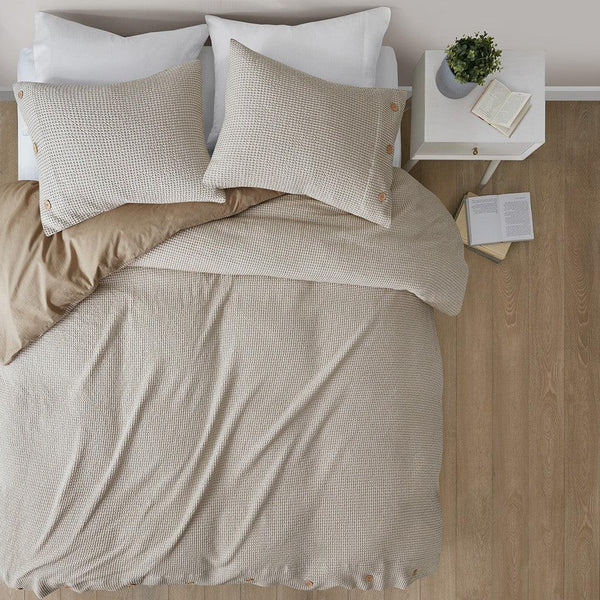 Mara 4 PC Cotton and Rayon from Bamboo Blend Waffle Weave Comforter Cover Set w/removable insert - Gifts for You 'n Me