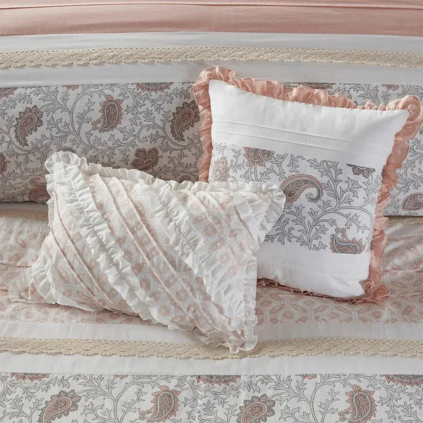 Dawn 9 Piece Cotton Percale Comforter Set by Madison Park - Gifts for You 'n Me