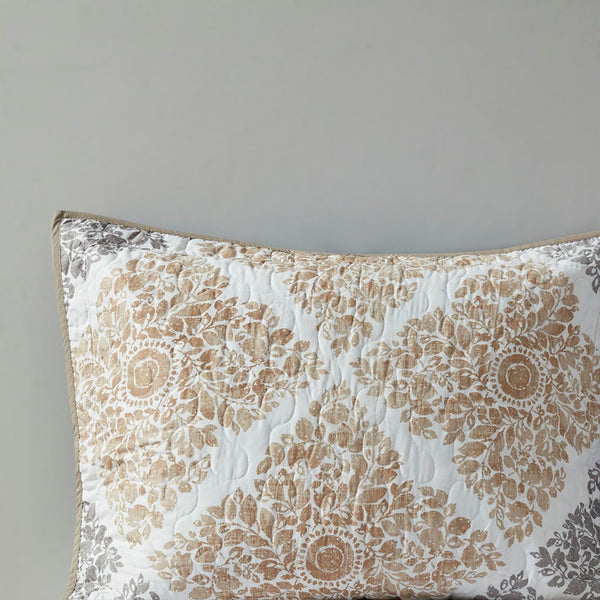 Claire 6 Piece Reversible Coverlet Set - Neutral