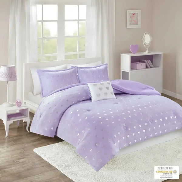 Rosalie Metallic Printed Plush Comforter Set by Mi Zone - Gifts for You 'n Me