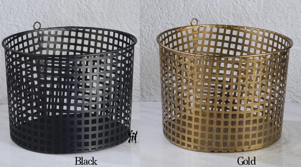 Metal Bin in Black or Gold - Gifts for You 'n Me