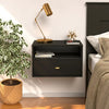 Hanging 2-Piece White 1-Drawer Nightstand Bedroom Set