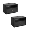 Hanging 2-Piece White 1-Drawer Nightstand Bedroom Set
