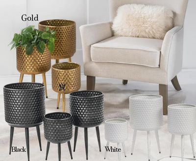 Textured Metal Bins - Set of 3