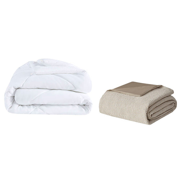 Mara 4 PC Cotton and Rayon from Bamboo Blend Waffle Weave Comforter Cover Set w/removable insert - Gifts for You 'n Me