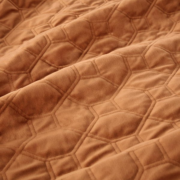 Harper Velvet 3 Piece Coverlet Set - Rust