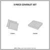 Tuscany 3 Piece Reversible Scalloped Edge Coverlet Set - White