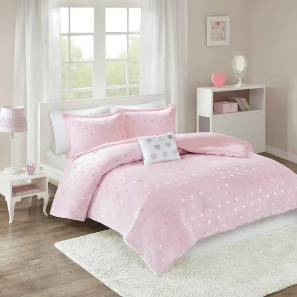Rosalie Metallic Printed Plush Comforter Set by Mi Zone - Gifts for You 'n Me
