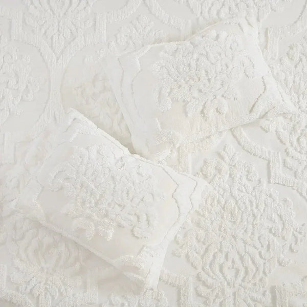 Viola 3 Piece Tufted Cotton Chenille Damask Comforter Set by Madison Park - Gifts for You 'n Me