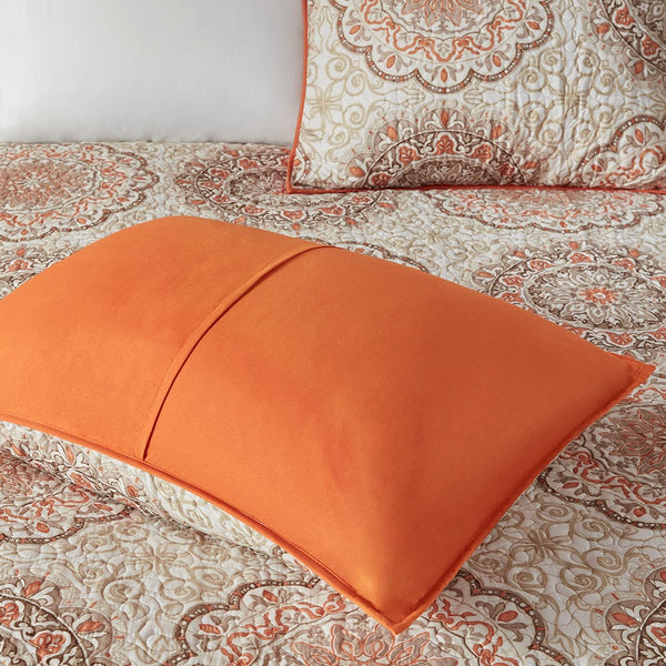 Tangiers 6 Piece Reversible Coverlet Set - Orange
