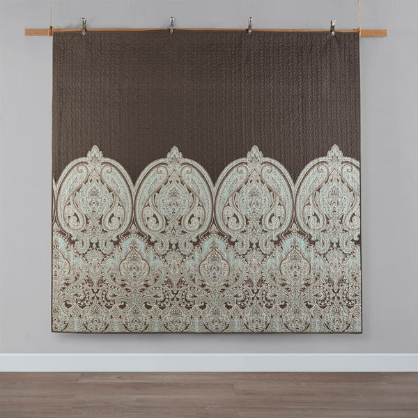 Geneva 6 Piece Reversible Coverlet Set - Brown