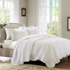 Tuscany 3 Piece Reversible Scalloped Edge Coverlet Set - White