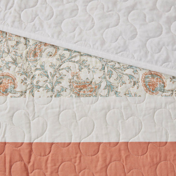 Dawn 6 Piece Cotton Percale Reversible Coverlet Set - Coral