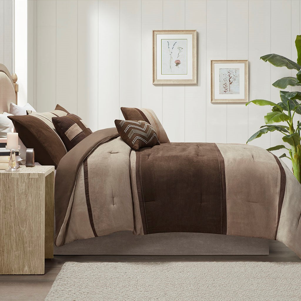 Palisades 7 Piece Faux Suede Comforter Set by Madison Park