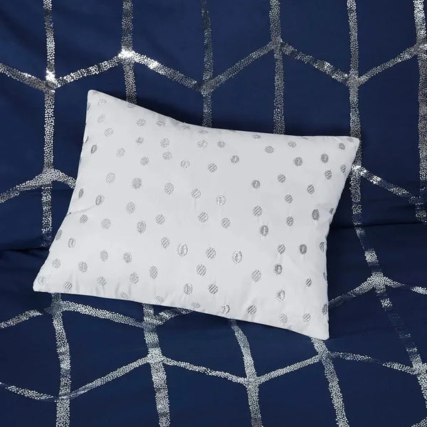 Raina Metallic Printed Comforter Set by Intelligent Design - Gifts for You 'n Me