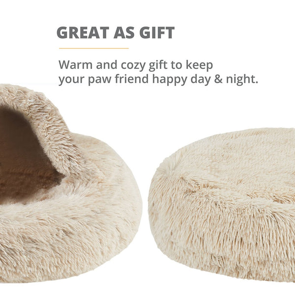 Luna Hooded Round Pet Bed by Friends Forever - • SIZE: D 23