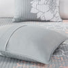 Lola 6 Piece Reversible Cotton Printed Coverlet Set - Grey/Blush