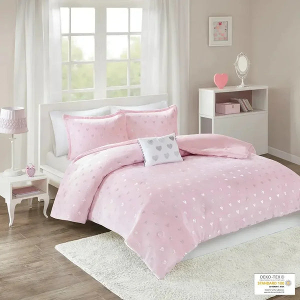 Rosalie Metallic Printed Plush Comforter Set by Mi Zone - Gifts for You 'n Me