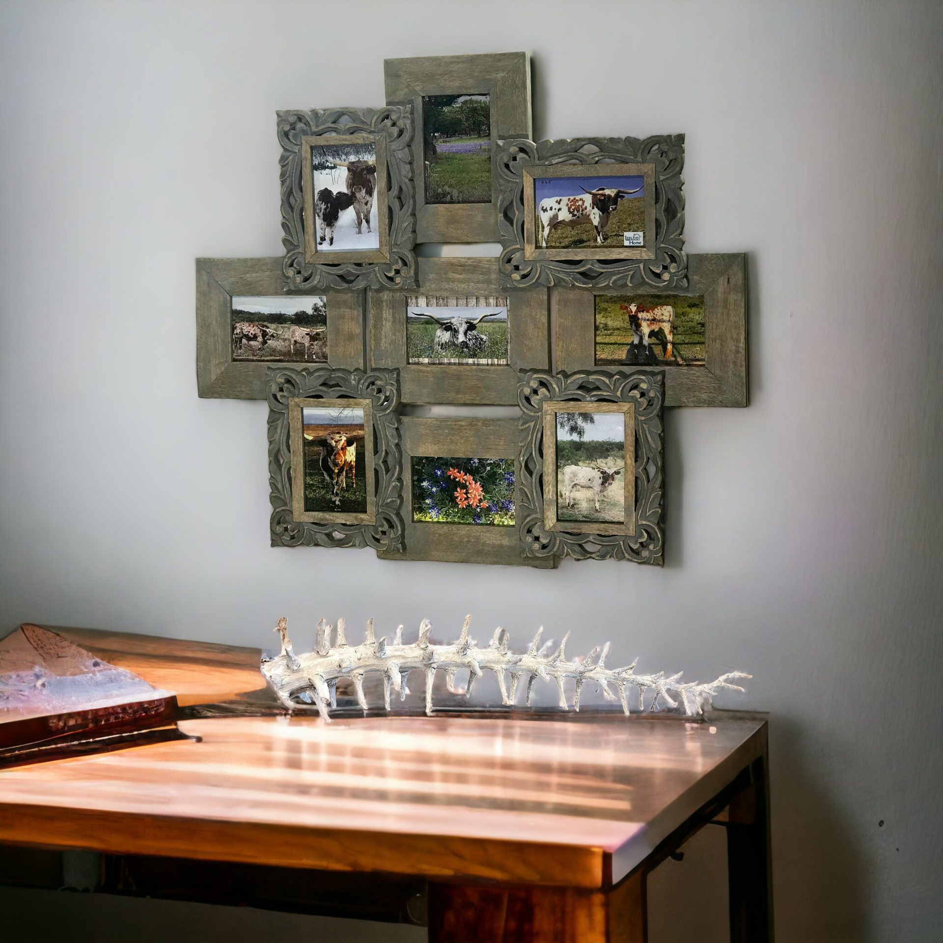 Royal Orleans Mango Wood 9 Photo Frame Wall Collage