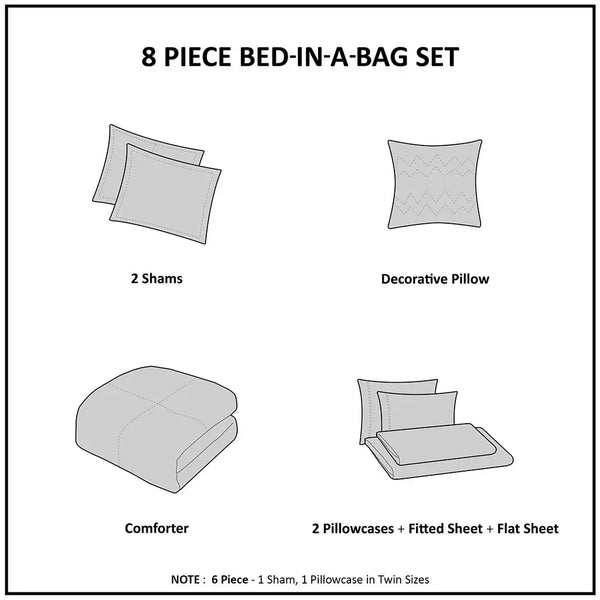 Sofia Reversible Comforter Set with Bed Sheets in Blue - Gifts for You 'n Me