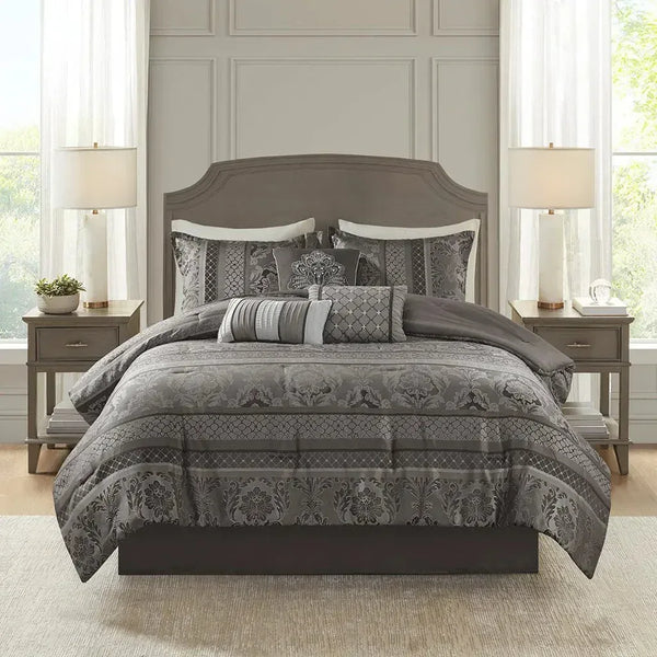 Bellagio 7 Piece Jacquard Comforter Set by Madison Park - Gifts for You 'n Me