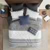 Mila 3 Piece Cotton Gray Comforter Set with Chenille Tufting by INK+IVY