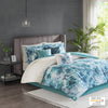 Enza 7 Piece Cotton Teal Printed Comforter Set  by Madison Park