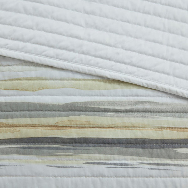 Marina 6 Piece Quilted Microfiber Coverlet Set with Throw Pillows - Yellow