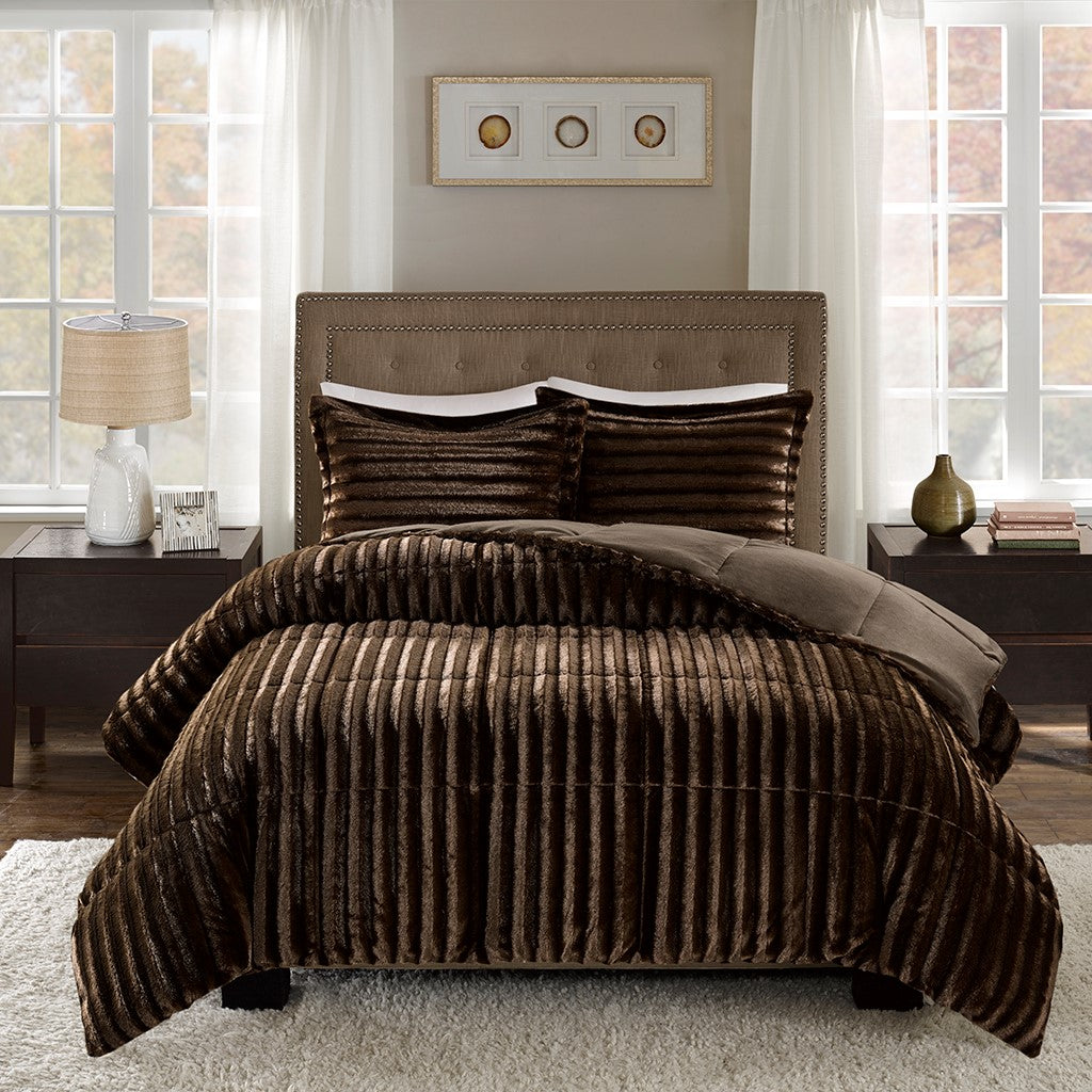 Duke Faux Fur Comforter Mini Set by Madison Park