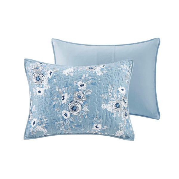 Willa 6 Piece Reversible Coverlet Set - Blue