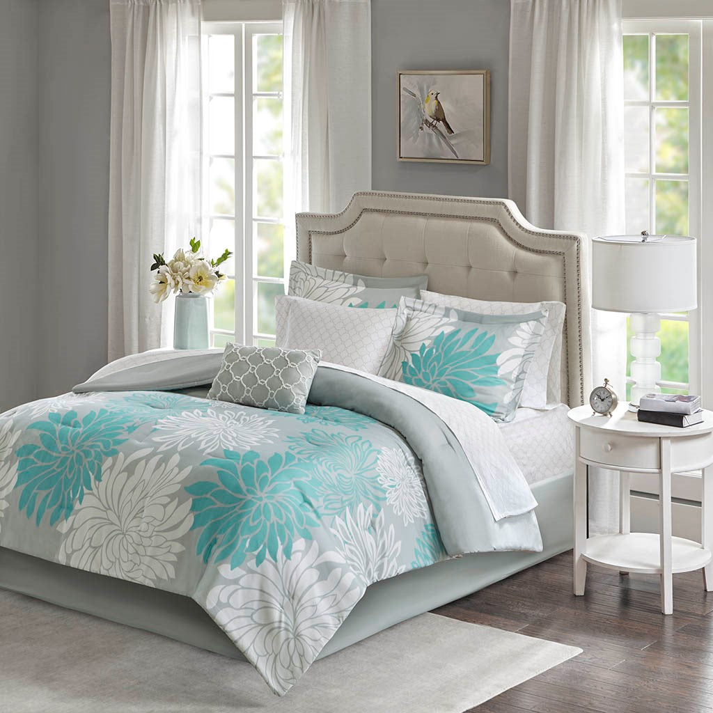 Maible Comforter Set with Cotton Bed Sheets by Madison Park Essentials