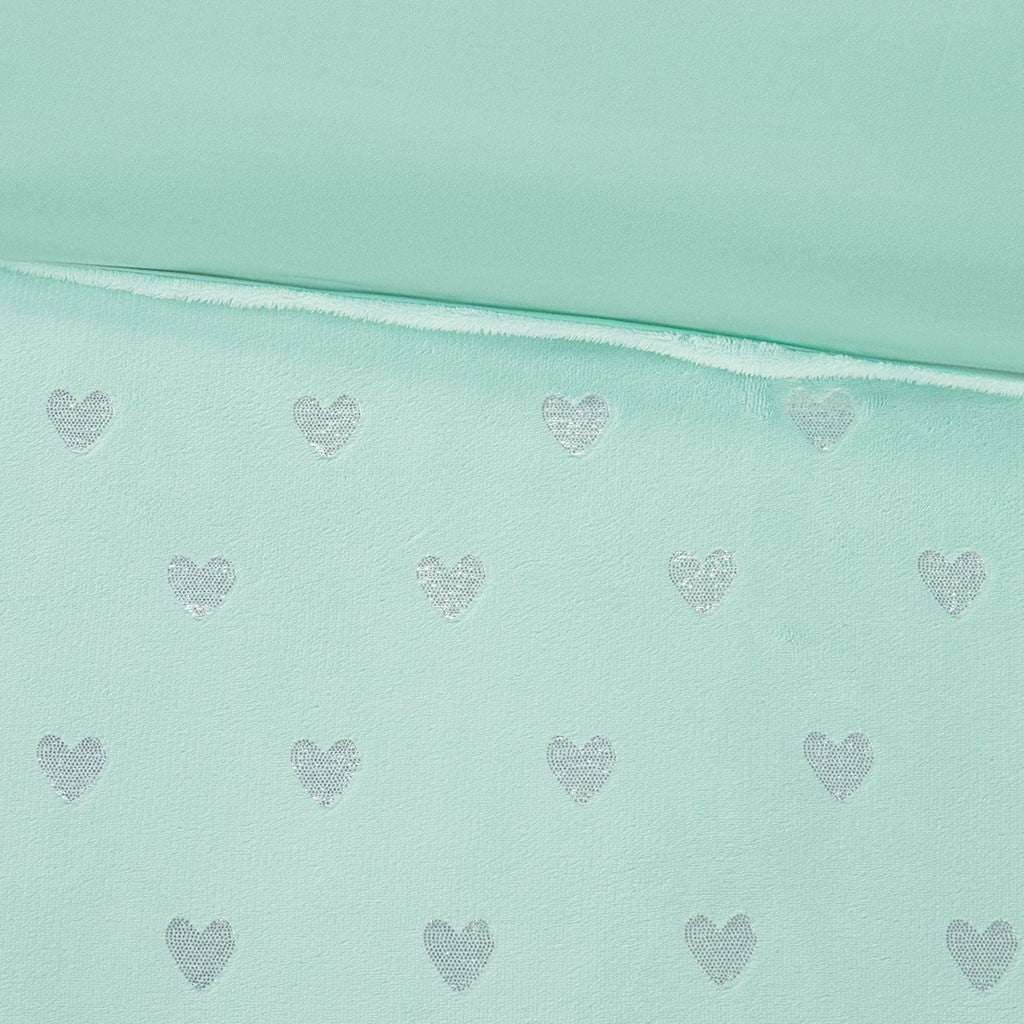 Rosalie Metallic Printed Plush Comforter Set by Mi Zone