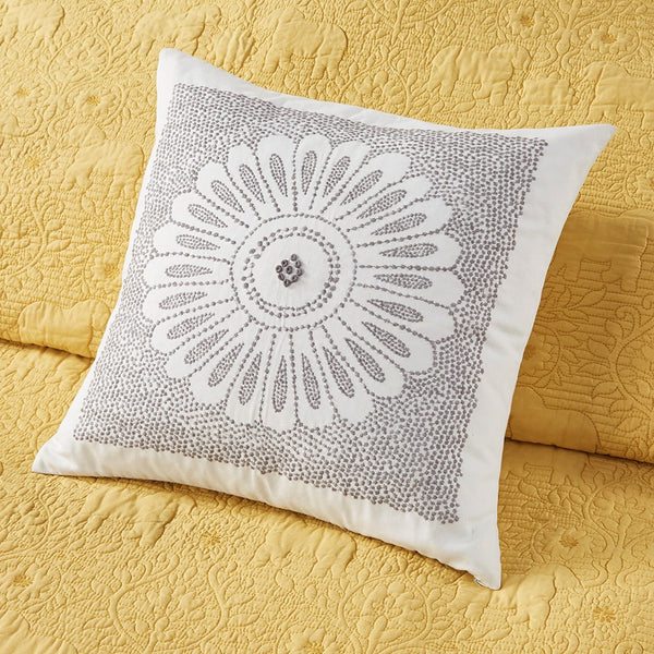 Kandula 3 Piece Reversible Cotton Quilt Set in Yellow