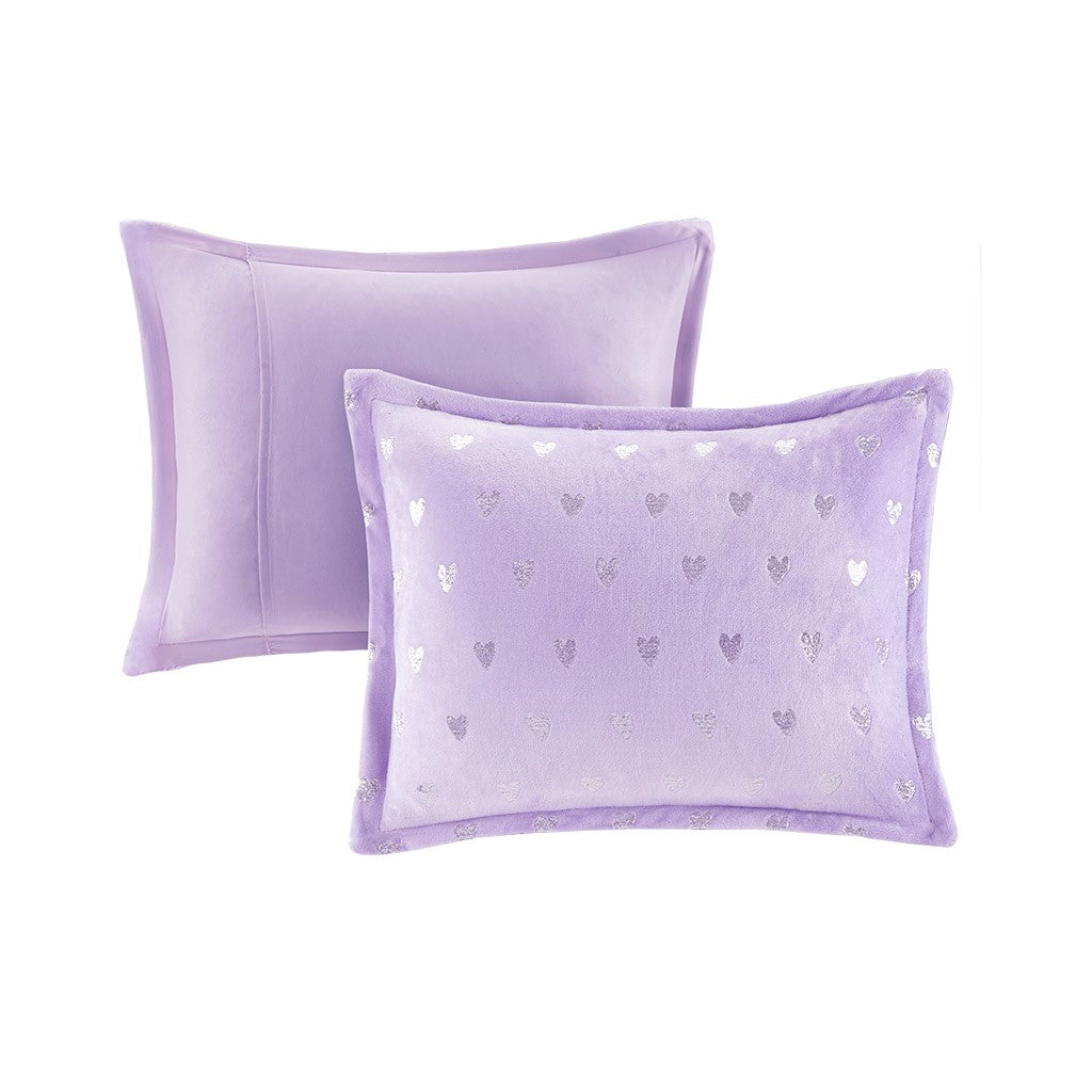 Rosalie Metallic Printed Plush Comforter Set by Mi Zone