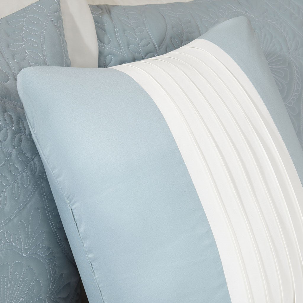 Ashbury 5 Piece Reversible Bedspread Set - Blue