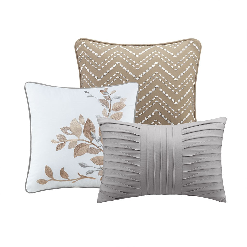 Claire 6 Piece Reversible Coverlet Set - Neutral
