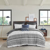 Mila 3 Piece Cotton Gray Comforter Set with Chenille Tufting by INK+IVY